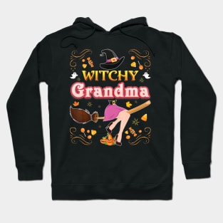 I'm He Witchy Grandma Witch Broom Halloween Pumpkin Family Hoodie